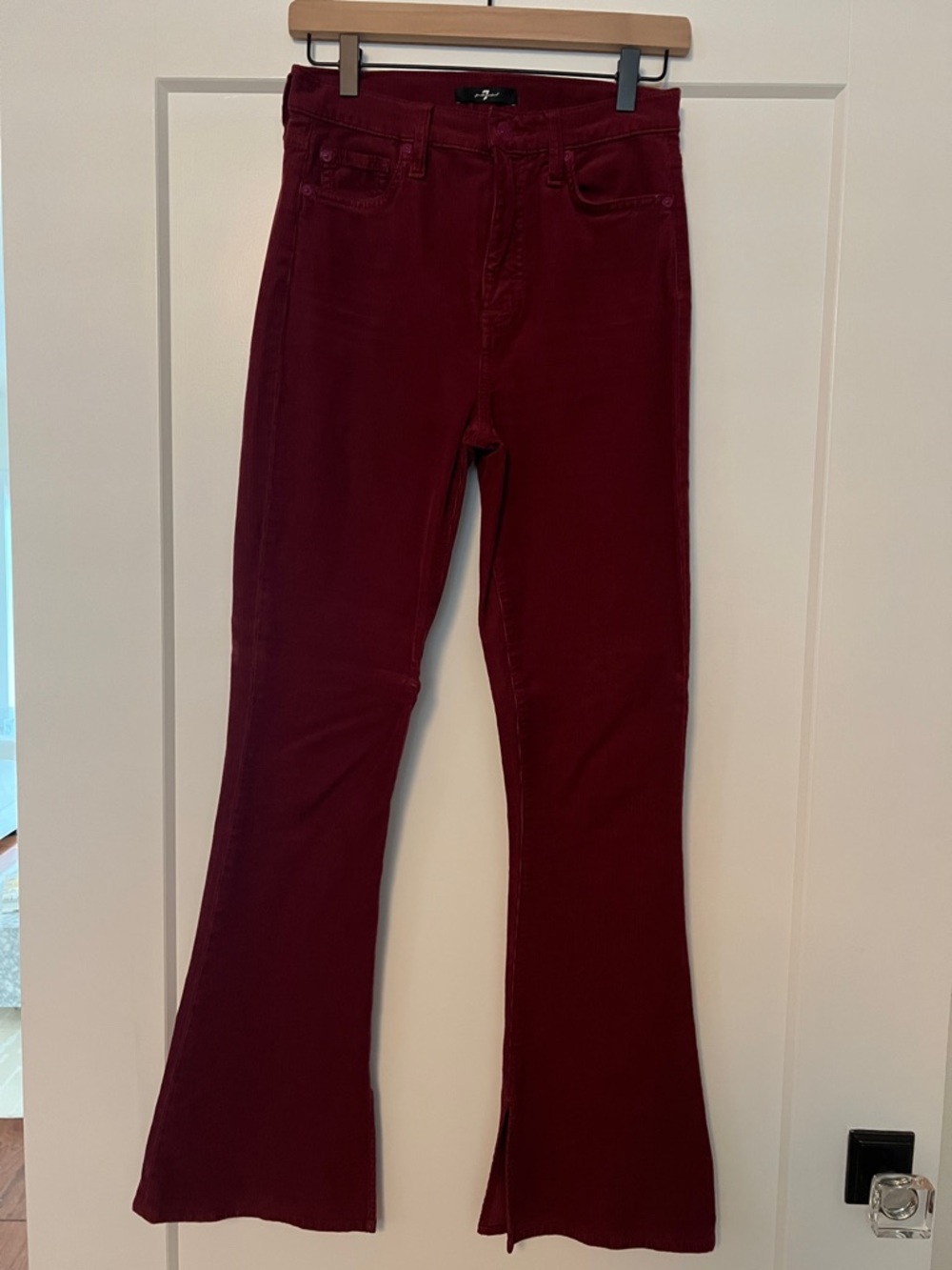7 For All Mankind Corduroy Pants in Deep Wine